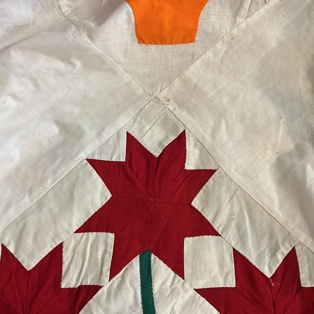 Hand made Quilt top flower blocks 60” x 78”